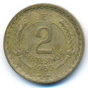 Chile, 2 centesimos, 1966