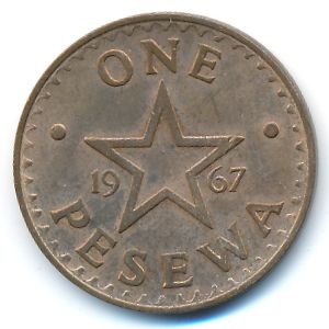 Ghana, 1 pesewa, 1967