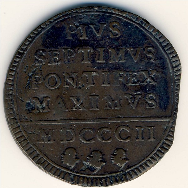 Papal States, 1 baiocco, 1802–1815
