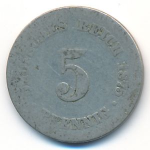 Germany, 5 pfennig, 1875