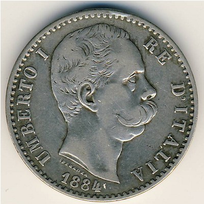 Italy, 2 lire, 1881–1899