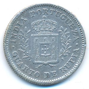 Portuguese India, 1/4 rupia, 1881–1885