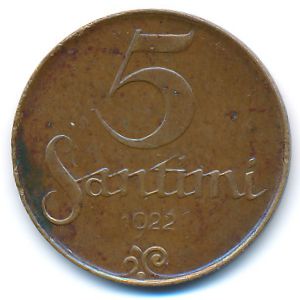 Латвия, 5 сантим (1922 г.)