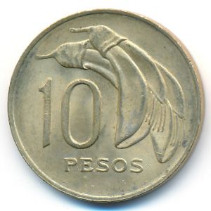 Uruguay, 10 pesos, 1969