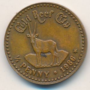 Gold Reef City., 1/4 penny, 1986