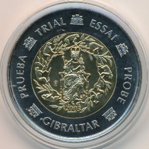 Гибралтар., 2 евро (2003 г.)