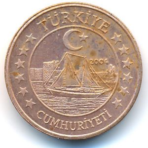 Turkey., 5 euro cent, 2004