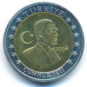 Турция., 2 евро (2004 г.)