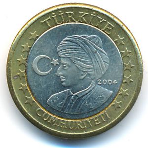 Turkey., 1 euro, 2004