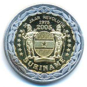 Suriname., 2 euro, 2005