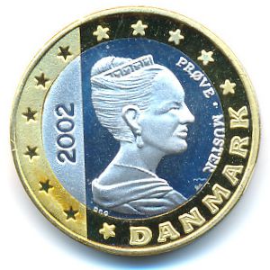 Denmark., 1 euro, 2002