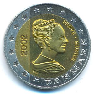 Denmark., 2 euro, 2002