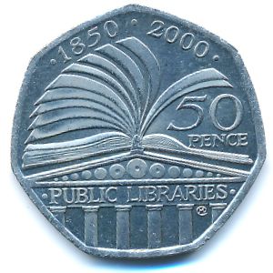 Великобритания, 50 пенсов (2000 г.)
