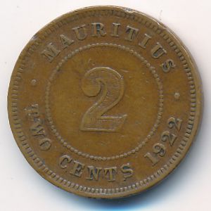 Mauritius, 2 cents, 1922