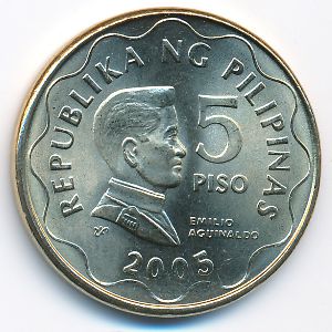 Philippines, 5 piso, 2005