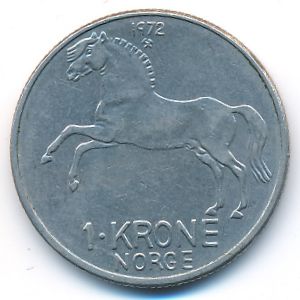 Norway, 1 krone, 1958–1973