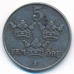 Sweden, 5 ore, 1943