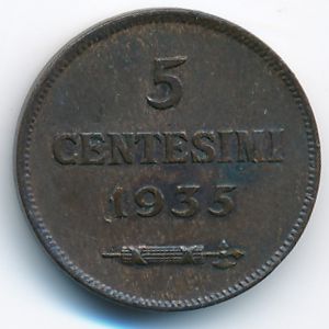 San Marino, 5 centesimi, 1935