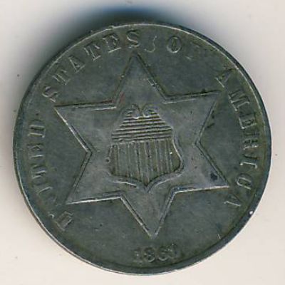 USA, 3 cents, 1859–1873