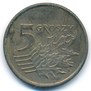 Польша, 5 грошей (1990 г.)