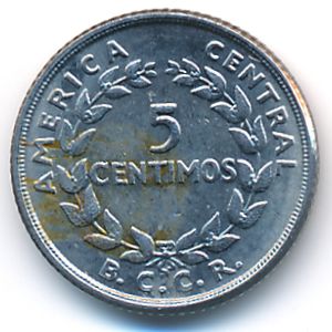 Costa Rica, 5 centimos, 1958