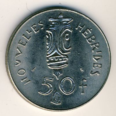 New Hebrides, 50 francs, 1972