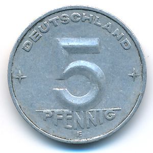 German Democratic Republic, 5 pfennig, 1952