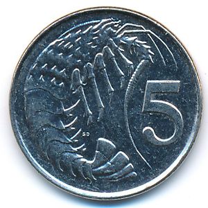 Cayman Islands, 5 cents, 1999