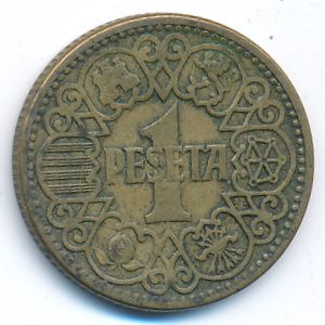 Spain, 1 peseta, 1944