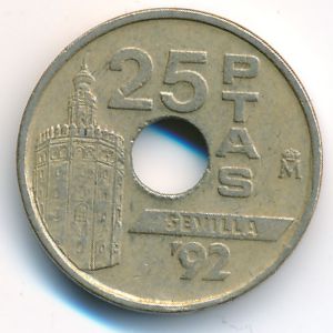 Испания, 25 песет (1992 г.)