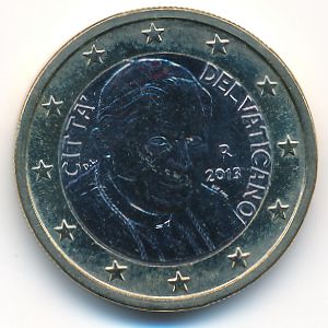 Ватикан, 1 евро (2008–2013 г.)