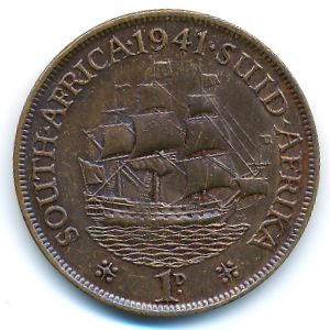 South Africa, 1 penny, 1937–1947