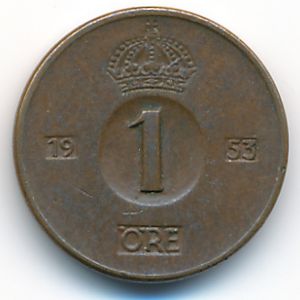 Sweden, 1 ore, 1953