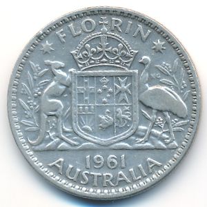 Australia, 1 florin, 1961