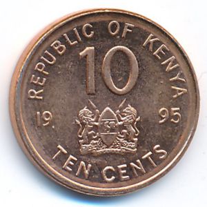 Kenya, 10 cents, 1995