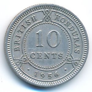 British Honduras, 10 cents, 1956