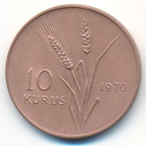 Turkey, 10 kurus, 1970