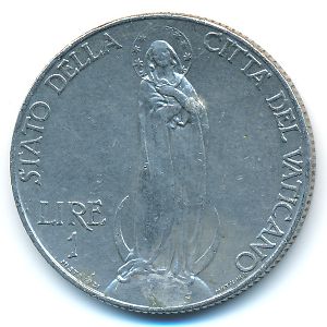 Vatican City, 1 lira, 1933–1934