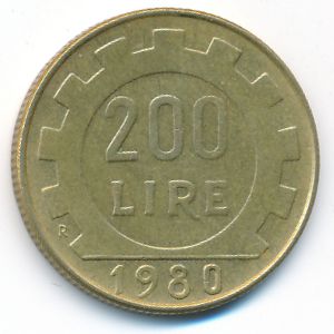 Италия, 200 лир (1980 г.)