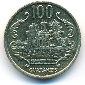Paraguay, 100 guaranies, 1990