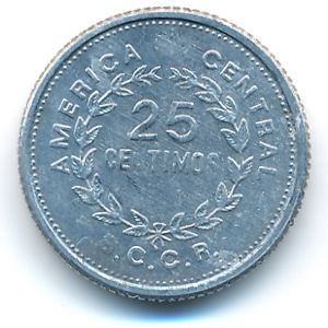 Costa Rica, 25 centimos, 1983–1989