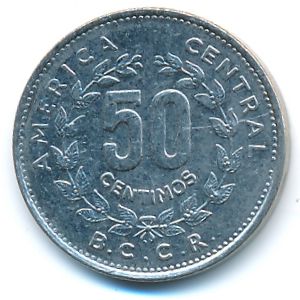 Costa Rica, 50 centimos, 1984–1990