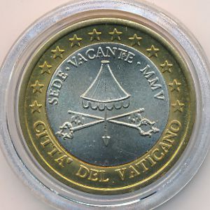 Ватикан., 1 евро (2005 г.)