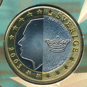 Швеция., 1 евро (2003 г.)