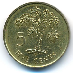 Seychelles, 5 cents, 1982