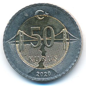 Turkey, 50 kurus, 2020