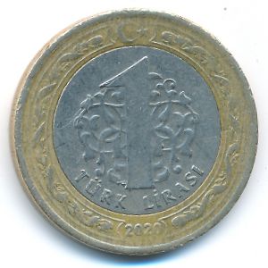 Turkey, 1 lira, 2020