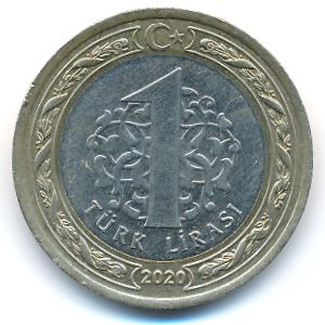 Turkey, 1 lira, 2020