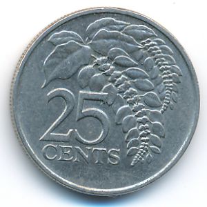 Trinidad & Tobago, 25 cents, 1981