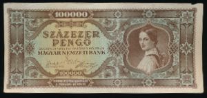 Hungary, 100000 пенгё, 1945